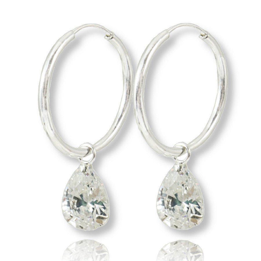 Brinco Argola Ponto Luz Gota Prata Legitima 925 em Oferta na Shopee