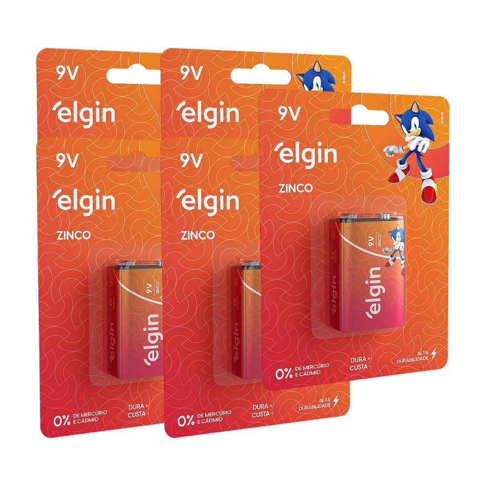 5 Bateria Pilha Comum Zinco 9v Sensor Brinquedo Rádio Elgin em Oferta na Shopee