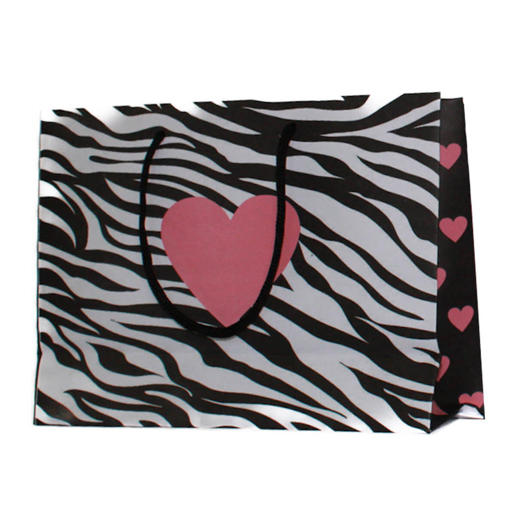 Kit 10 Sacolas Kraft C/ Alça Zebra Coração Rosa 18x25x8 em Oferta na Shopee