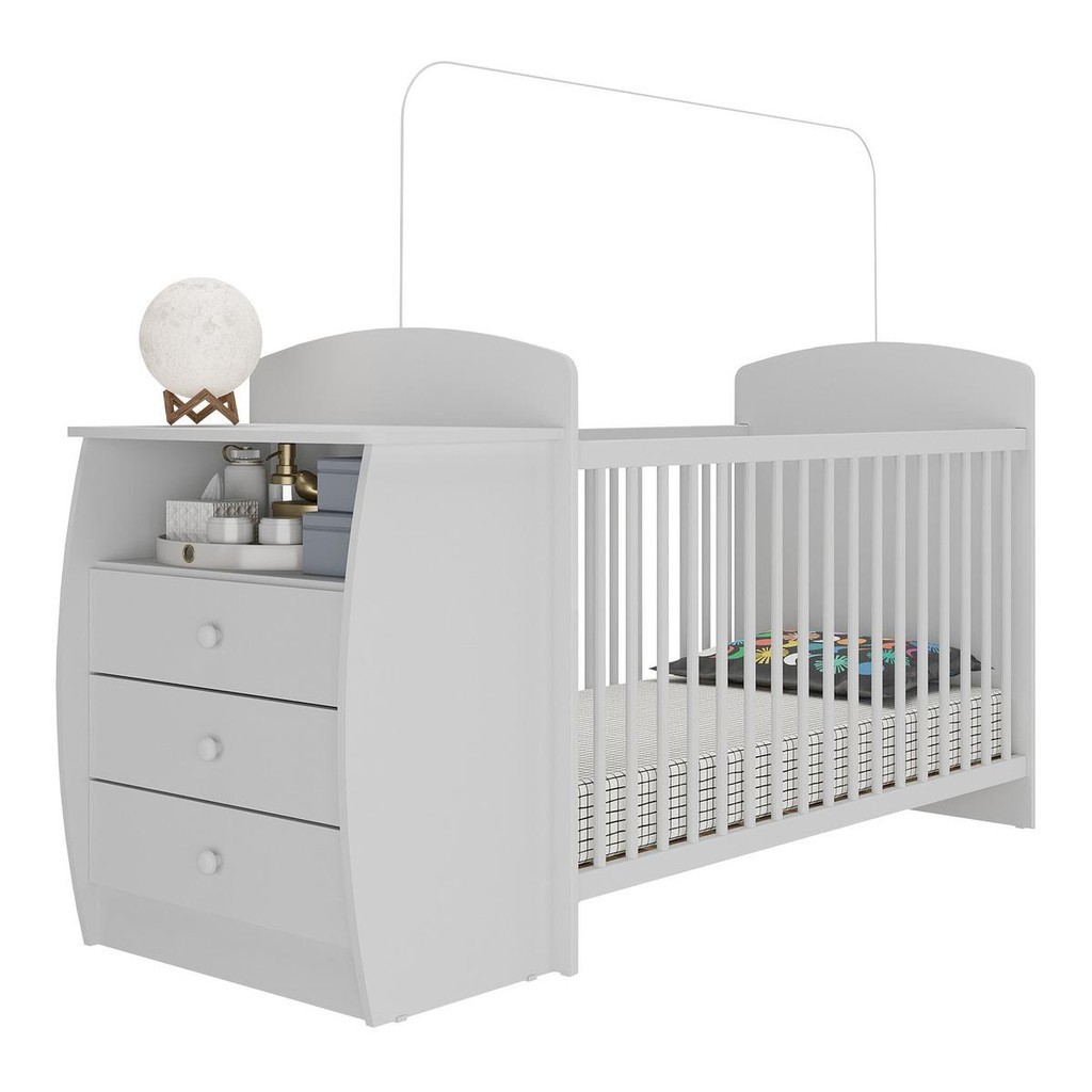 Berço Cômoda para Colchão 60x130cm Cajuzinho Multimóveis BB0516 em Oferta na Shopee