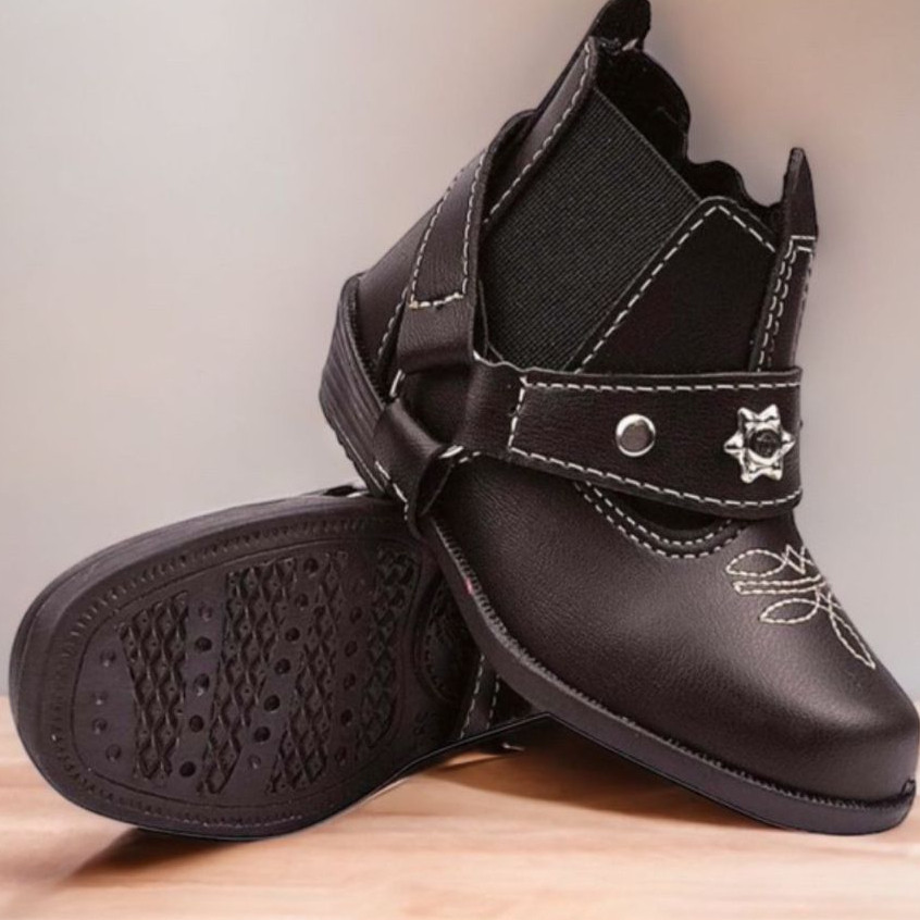 Bota Country Botina Infanto Juvenil Unissex Texana Botinha Couro  Promoção