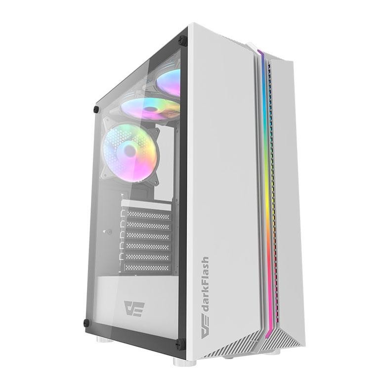 Gabinete Gamer Aigo DarkFlash DK151, RGB, Mid-Tower, Lateral de Vidro, Com 3 Fans, Branco, DK151-WH em Oferta na Shopee