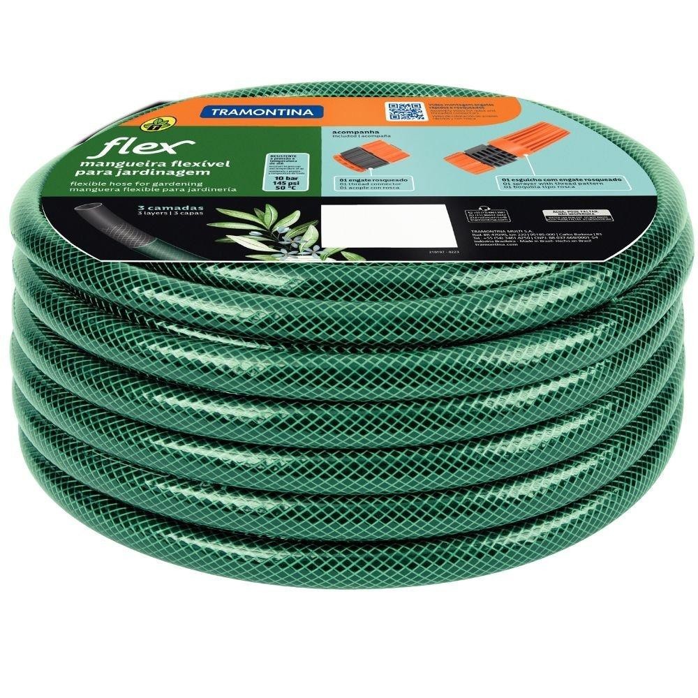 Mangueira Reforçada Flex para Jardim de 15 Metros com Engates em Oferta na Shopee
