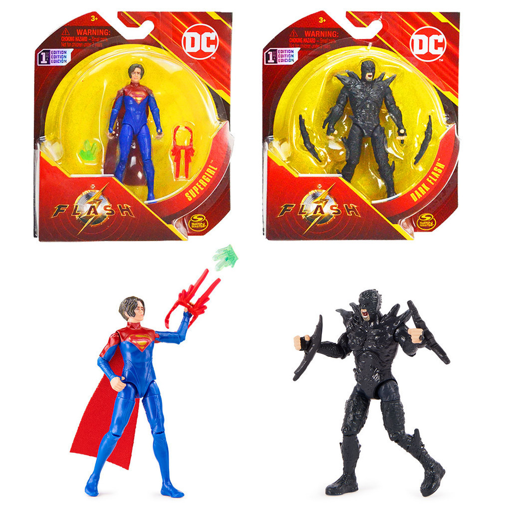 Kit 2 Bonecos 10Cm Supergirl E Flash Negro - The Flash 2023