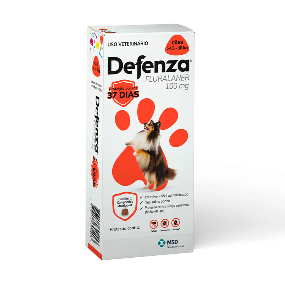 Antipulgas e Carrapatos Defenza MSD Para Cães de 4,5 a 10kg 1 Comprimido em Oferta na Shopee