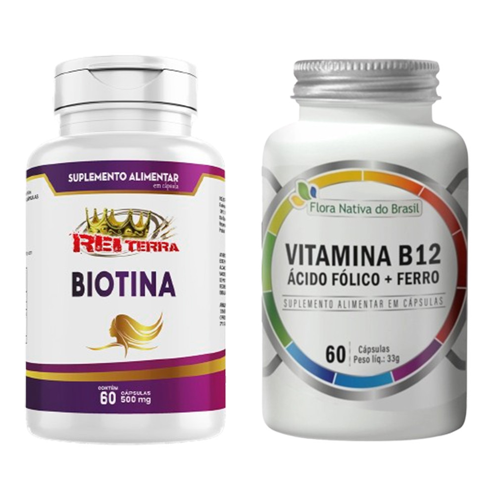 Ferro + Ácido Fólico + Vitamina B12 Metilcobalamina + Biotina 60 Capsulas
