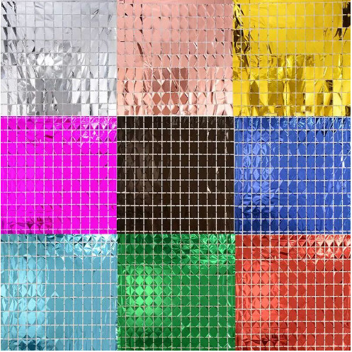 Cortina Metalizada Quadradinho Painel Festa em Oferta na Shopee