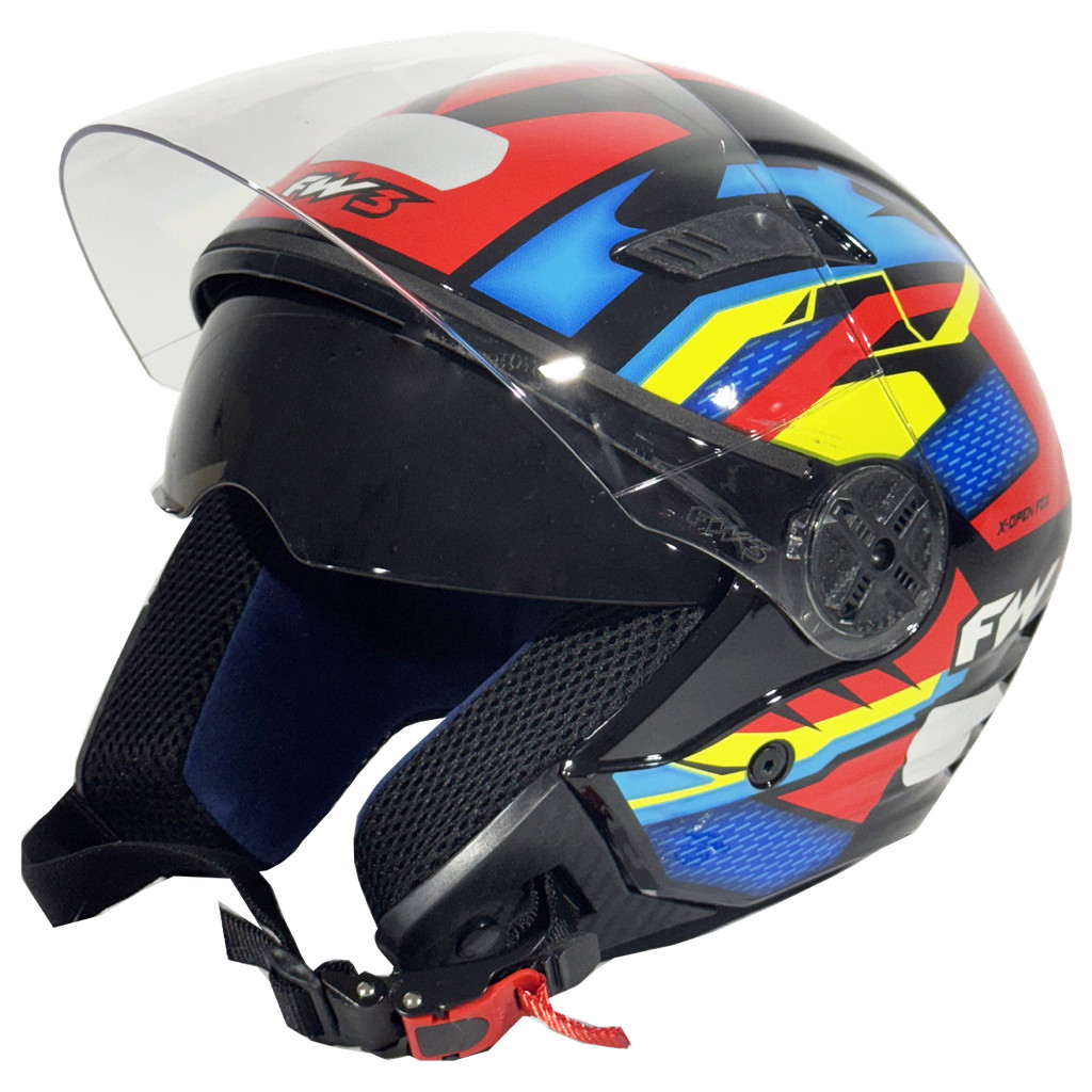 Capacete Moto Aberto Fw3 Com Óculos Fume Interno X Open Fox Masculino e Feminino