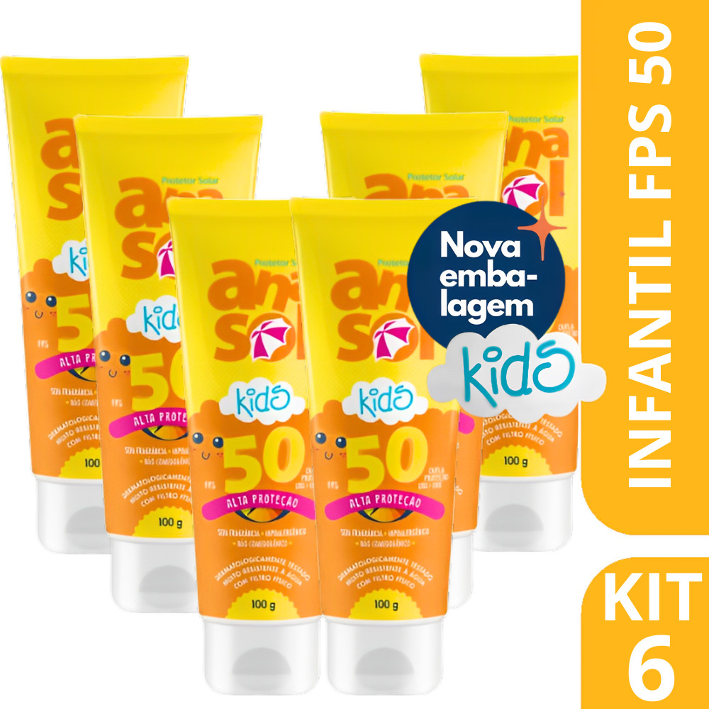 Kit 6 Protetor Solar Corporal Kids FPS50 100g - Anasol
