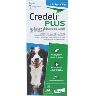 Antipulgas Para Cães 22 a 45 kg Credeli Plus 900 mg 1 Comp. em Oferta na Shopee