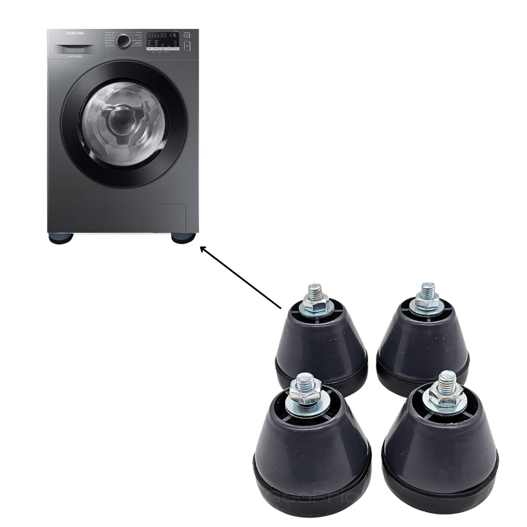 Kit 4 Pés Nivelador Lava Seca Samsung Kit Peças + Alto Cinza em Oferta na Shopee