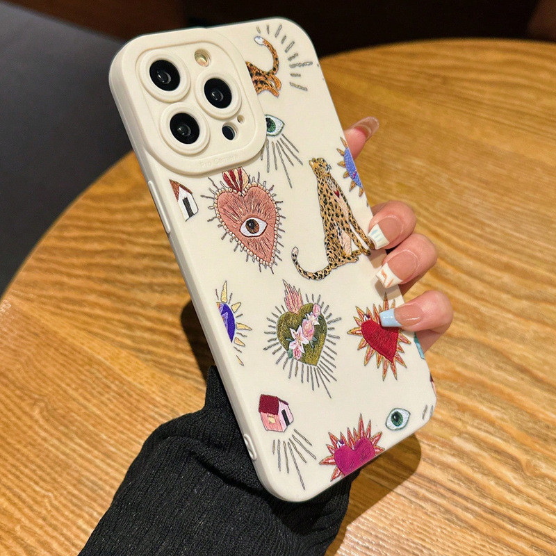Amor leopardo adequado para Apple 15 caso de telefone 16iphone12 tudo incluído 13pro/14promax macio 11 caso