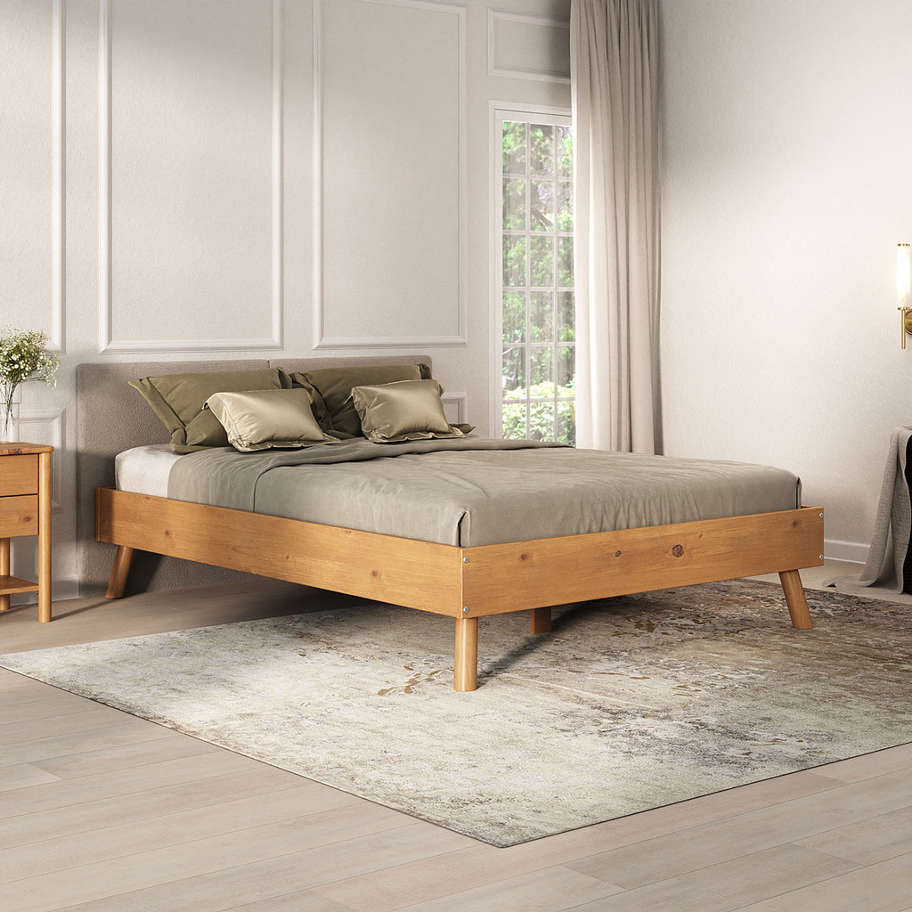 Cama de Madeira Casal Futon Baixa Moderna Freijó Karri - Home & Living