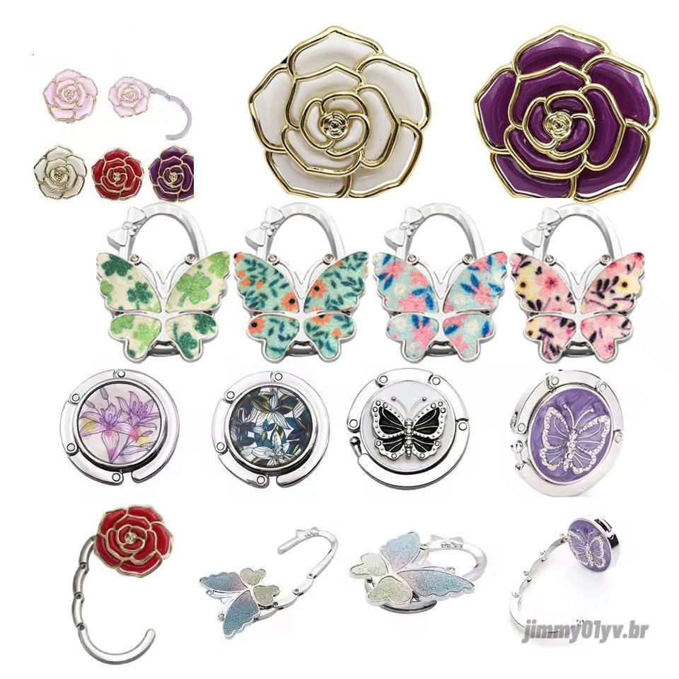 Dobrável Moda Borboleta Bolsa Saco Mesa Gancho Titular Para Estudante Cabide Decoração De Casa De em Oferta na Shopee