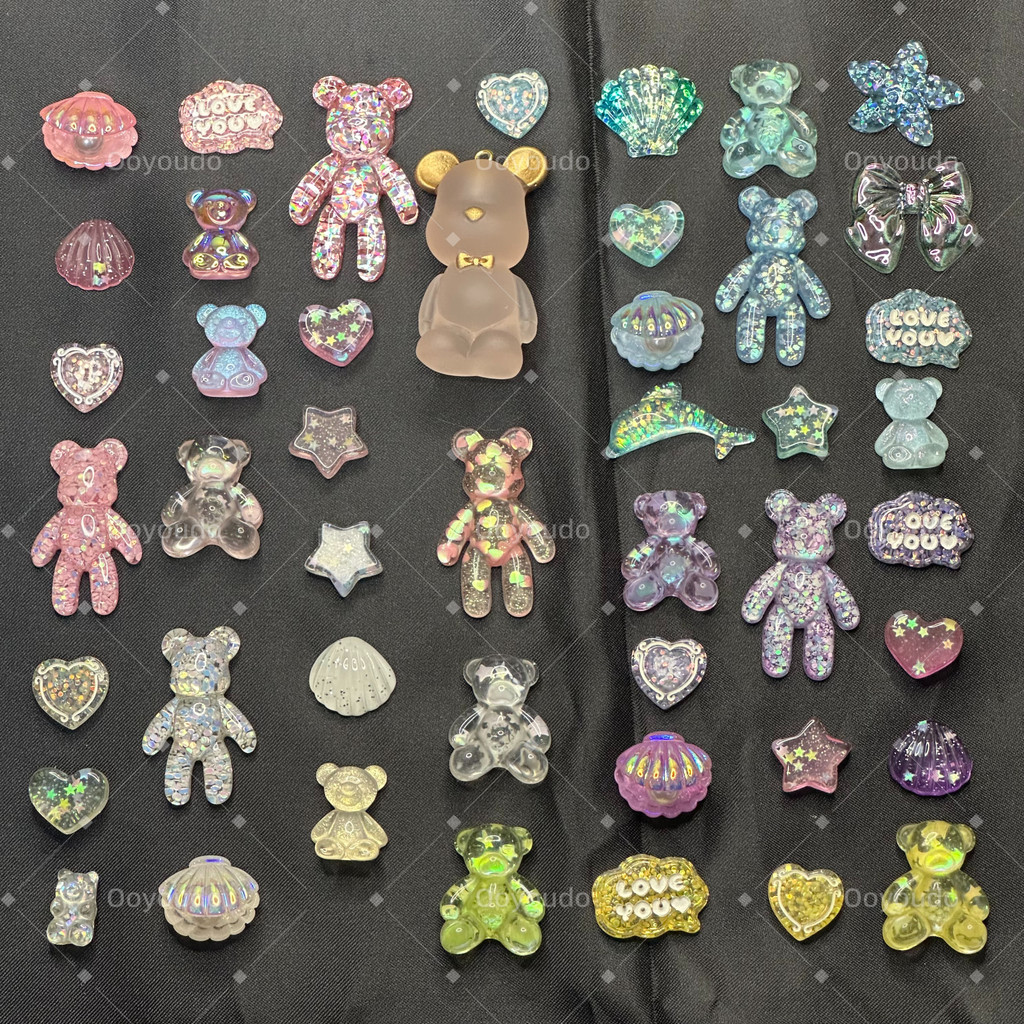 1 Peça À Prova De Moda Transparente Brilhante Amor/Urso/Oceano Alfinetes DIY INS Acessório De Sapato Charme Fofo Faça Vo em Oferta na Shopee