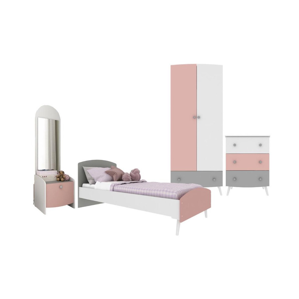 Quarto Infantil Completo para Colchão 78x188cm Doçura Multimóveis MP4376 em Oferta na Shopee
