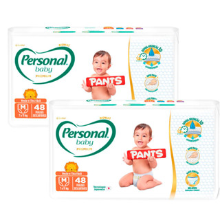 Kit 2 Fralda Personal Baby Premium Pants Tamanho M com 48 Unidades cada em Oferta na Shopee