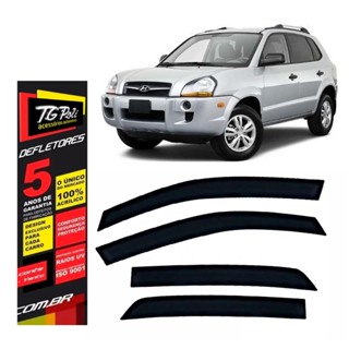 Calha de Chuva Hyundai Tucson 2004 a 2017 4 portas TG Poli Defletor Portas Protetor Janelas Fumê em Oferta na Shopee