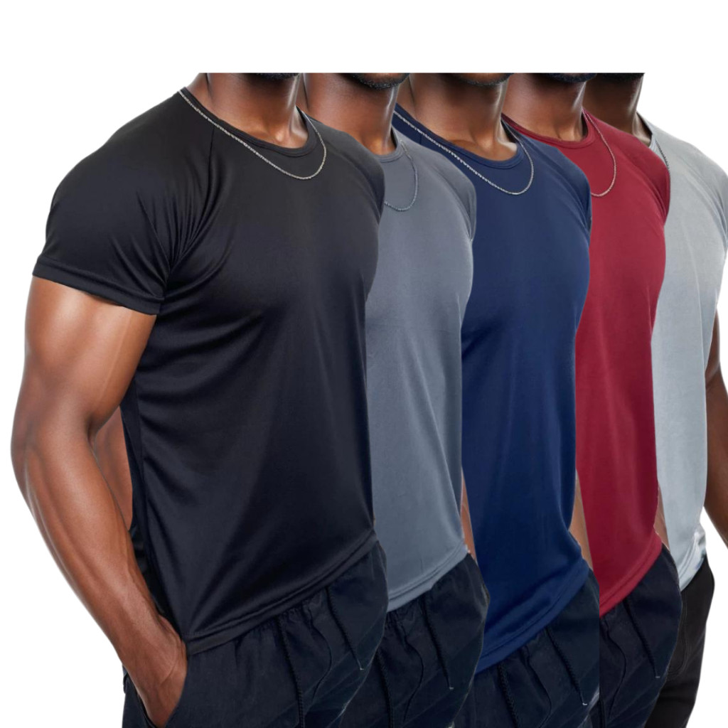 Kit 5 Camisetas Dry Fit Masculina Casual Academia Esportes Exercícios Corrida Sortidas Promoção Treino