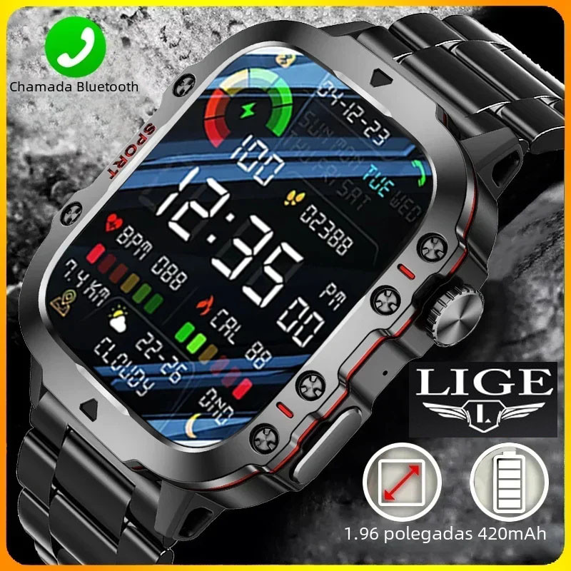 Lige Sports Watch Masculino SmartWatch À Prova D'água Bluetooth Monitoramento De Saúde Relógio Inteligente Ao Ar Livre em Oferta na Shopee