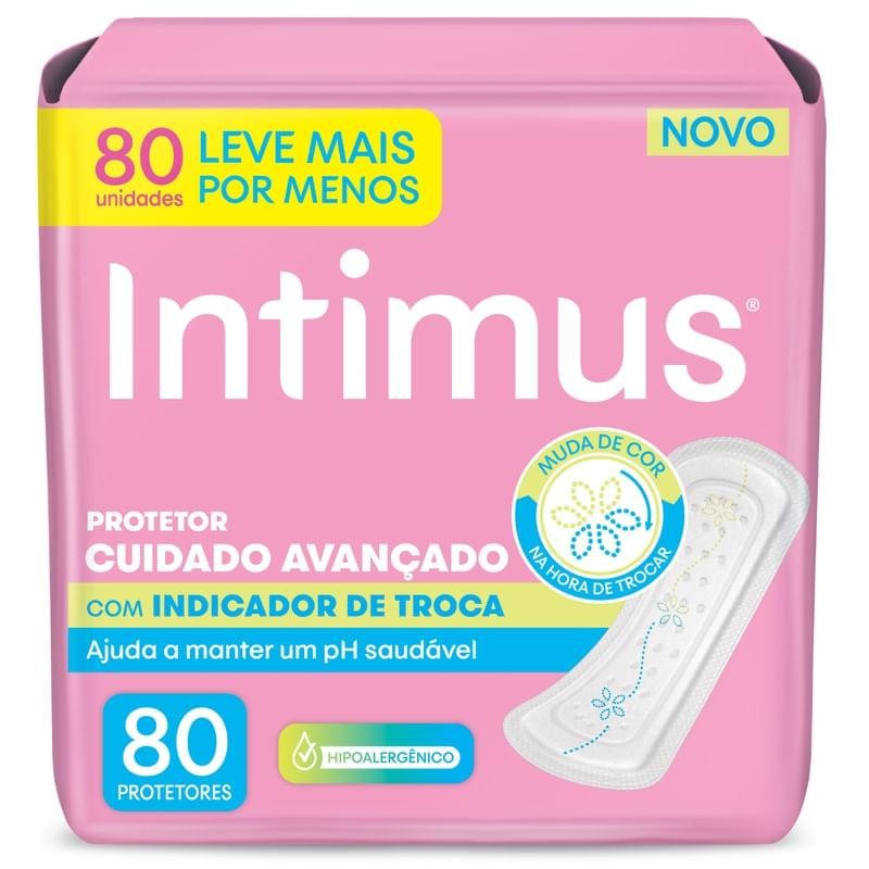Protetor Diário Intimus com Indicador de Troca 80 Unidades em Oferta na Shopee