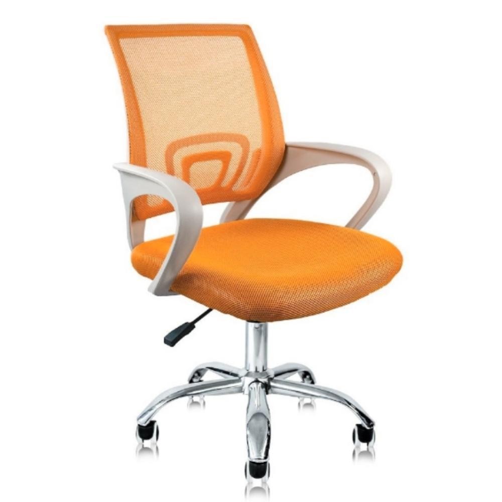 Cadeira de Escritório Secretária Base Cromada com Rodinha Fortt Lisboa Laranja - CSF02-LJ
 em Oferta na Shopee
