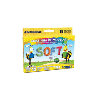 Massa Modelar Acrilex Soft Base de Amido com 12 Cores 180g em Oferta na Shopee