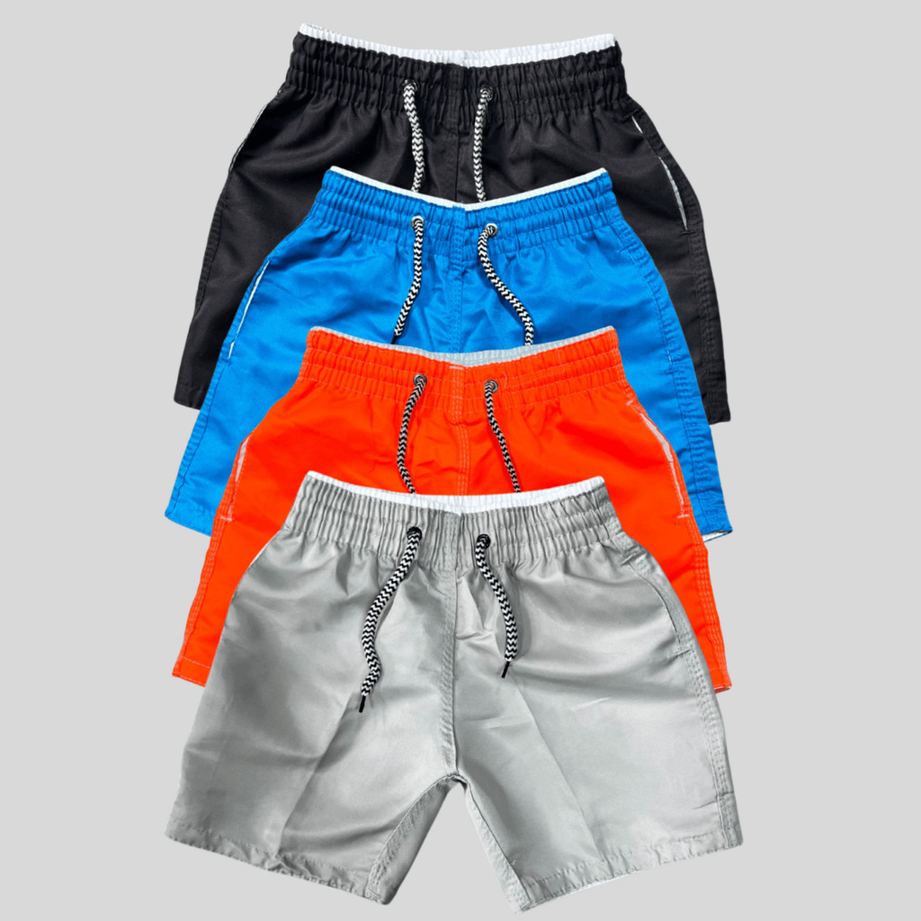 combo 04 bermudas em tactel grosso menino infantil tamanhos 06 08 10 anos praia verão lazer casual esportes