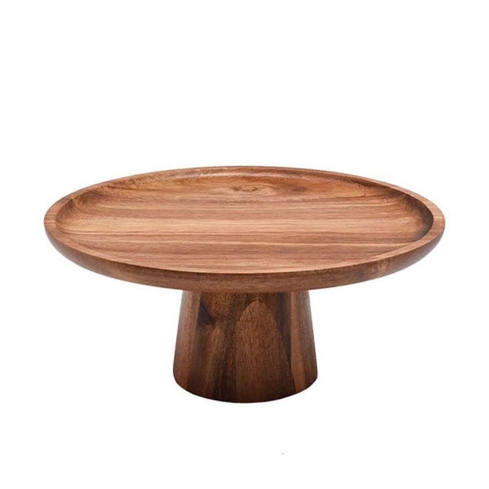 Prato De Bolo Retangular Com Pé Em Acácia 11x25cm Kenya em Oferta na Shopee