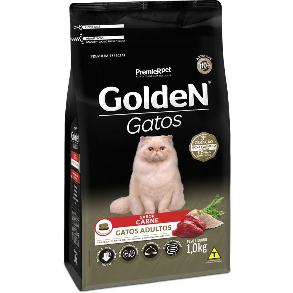 Ração Golden para Gatos Adultos Carne 1 kg em Oferta na Shopee