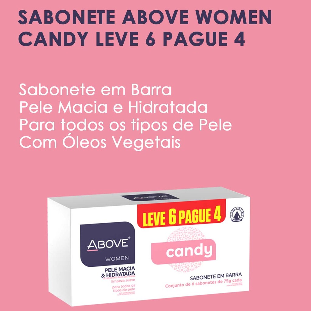 Detalhes do Kit 2 und Kit Sabonete Barra Above Lv6Pg4 Candy