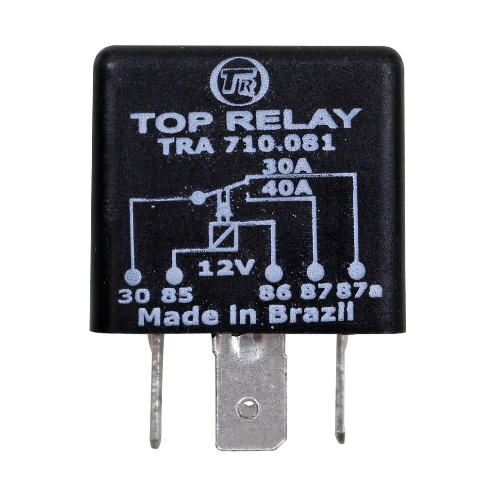 Relé Auxiliar 30 40A 12V 5 Terminais Ventilador Radiador