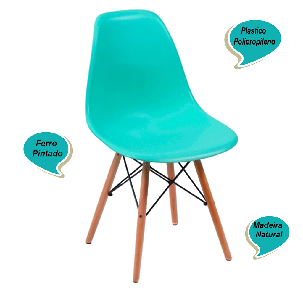 Cadeira Charles Eames Eiffel Tiffany Polipropileno Cozinha Sala de Estar Jantar Mesa Jantar