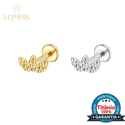 Piercing Labret Helix Tragus Conch Titânio Folhas Detalhadas