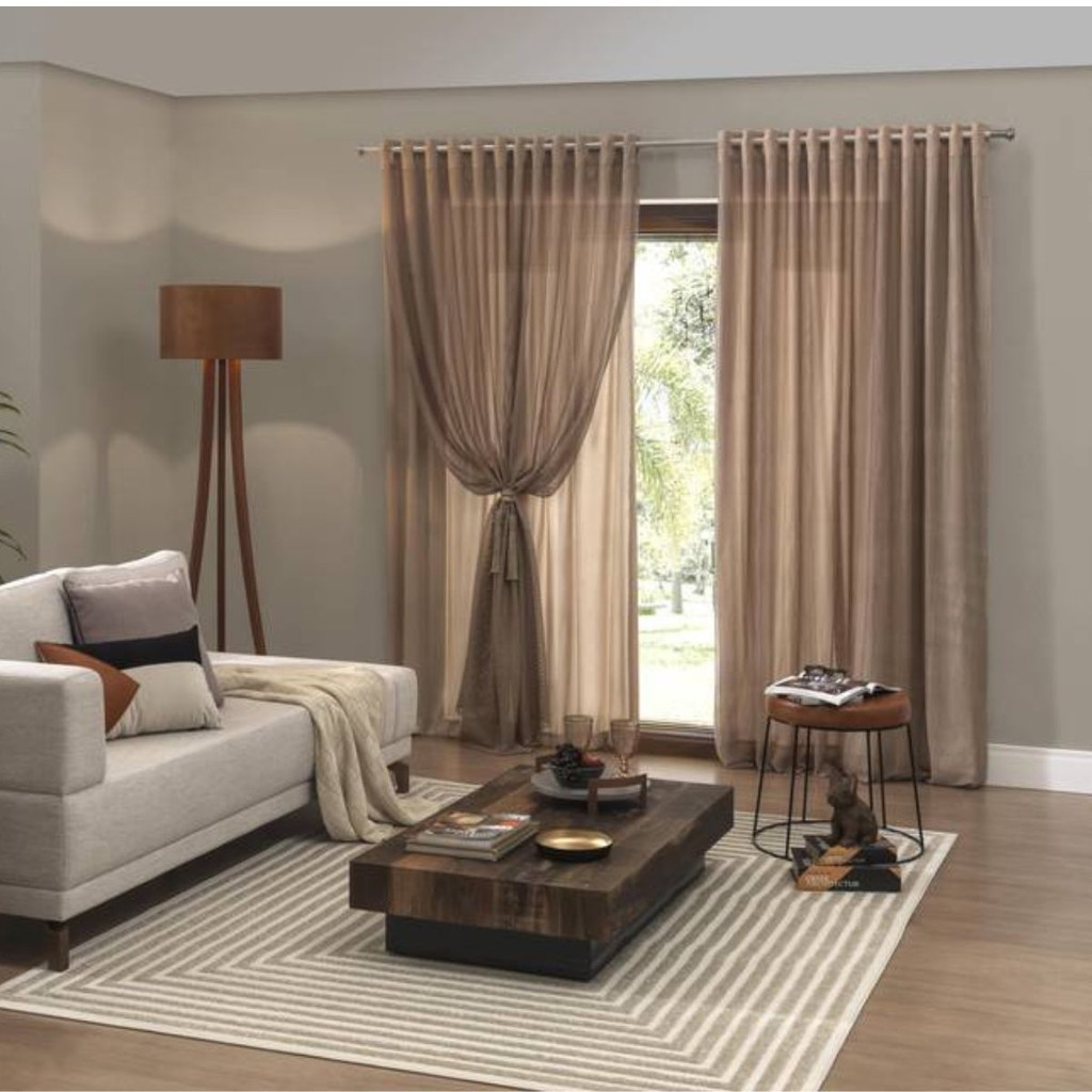 Cortina Renda Sofisticada com forro Janela Quarto Sala Pantalla Desert 3,50 x 2,20