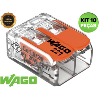 Kit 3, 5, 10 e 20 Conector Elétrico 221-612 Emenda Wago 2 Vias 41A Original 6mm² Fio Chuveiro Tomada em Oferta na Shopee