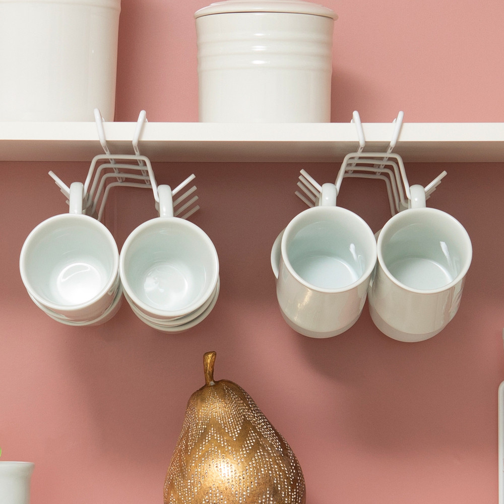 Kit 2 Porta Xícaras Suspenso Organizador de Armário Aramado Cozinha Canecas em Oferta na Shopee