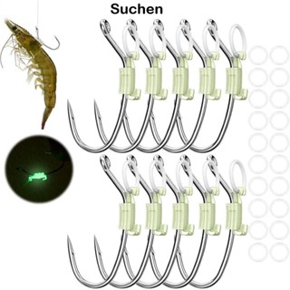 SUCHENBRI 5/10/20Pcs Conjunto De Suporte Fixo Para Isca Luminosa , Ganchos De Camarão Vivo Luminosos Farpados Afiados De em Oferta na Shopee