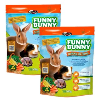 Kit 2 Rações coelho, hamsters e roedores Funny Bunny 500gr em Oferta na Shopee