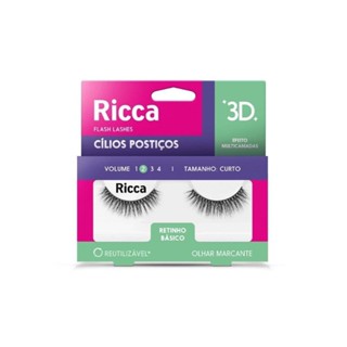 Cílios 3D Retinho e Básico Ricca Vol.02 Curto em Oferta na Shopee