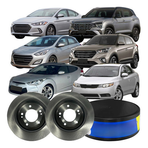 Par Disco Freio Traseiro Sólido Hyundai Elantra I30 Veloster - Spare Parts and Accessories for Vehicles