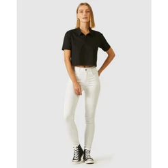 Calça Skinny Feminina Cintura Média Em Flex Jeans