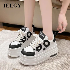 IELGY Estudante Trabalham Na Moda Com Sola Grossa panda Quente Sapatos Casuais Brancos Para Mulheres