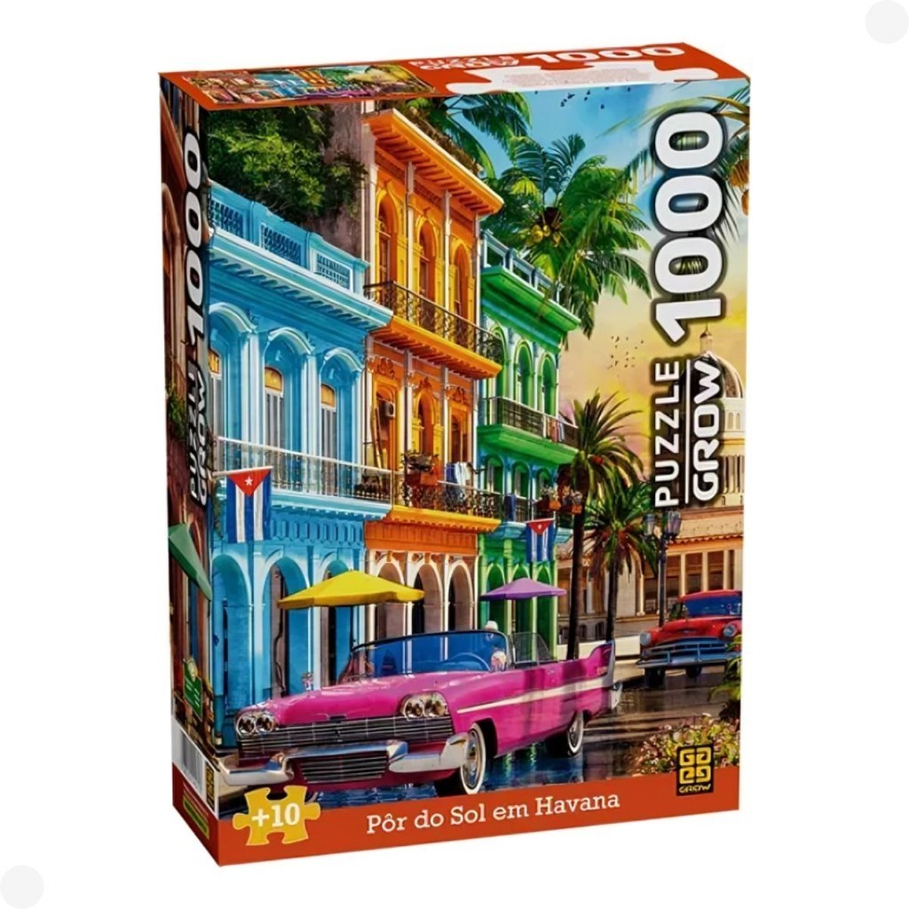 Quebra-Cabeças Por do Sol em Havana 1000 Peças 04571 - Grow em Oferta na Shopee