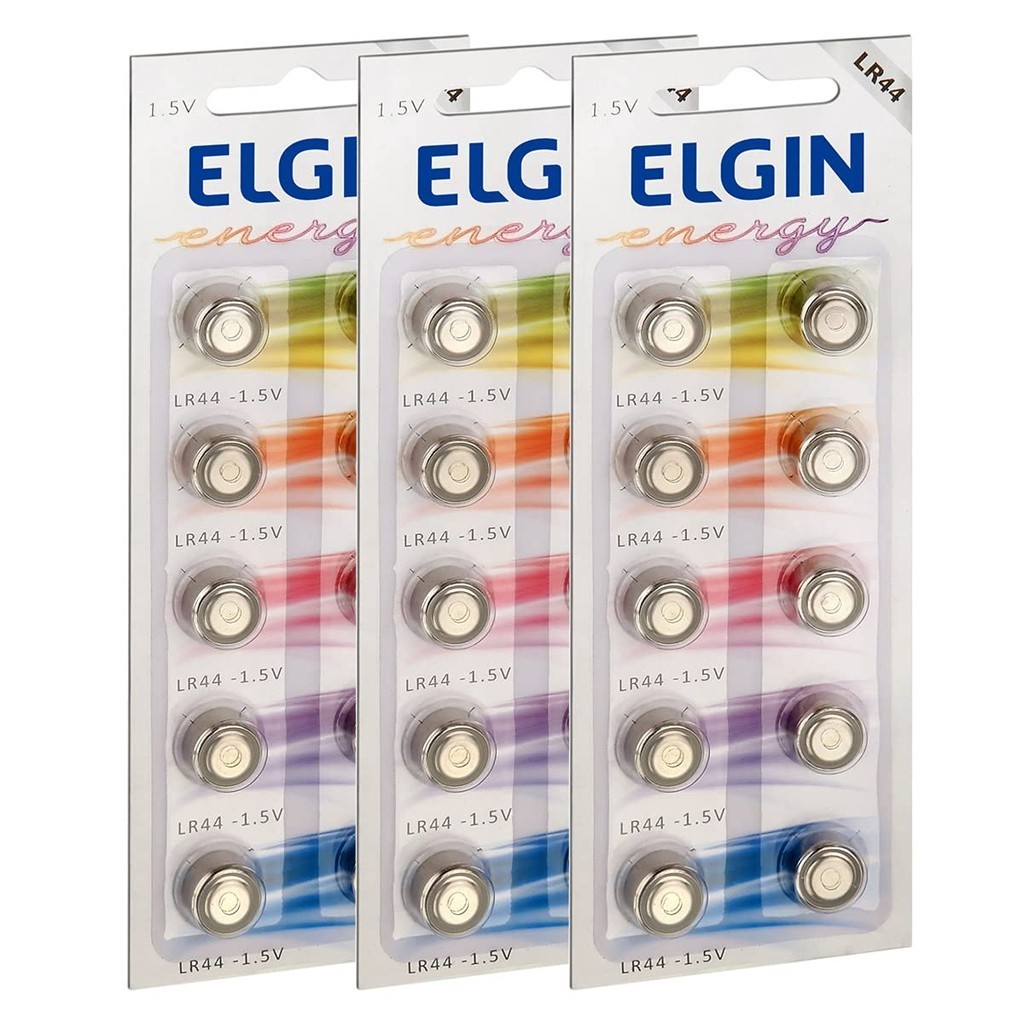 Kit Bateria Lr44 Elgin 3 Blister C/10 Un cada Ref. 82194