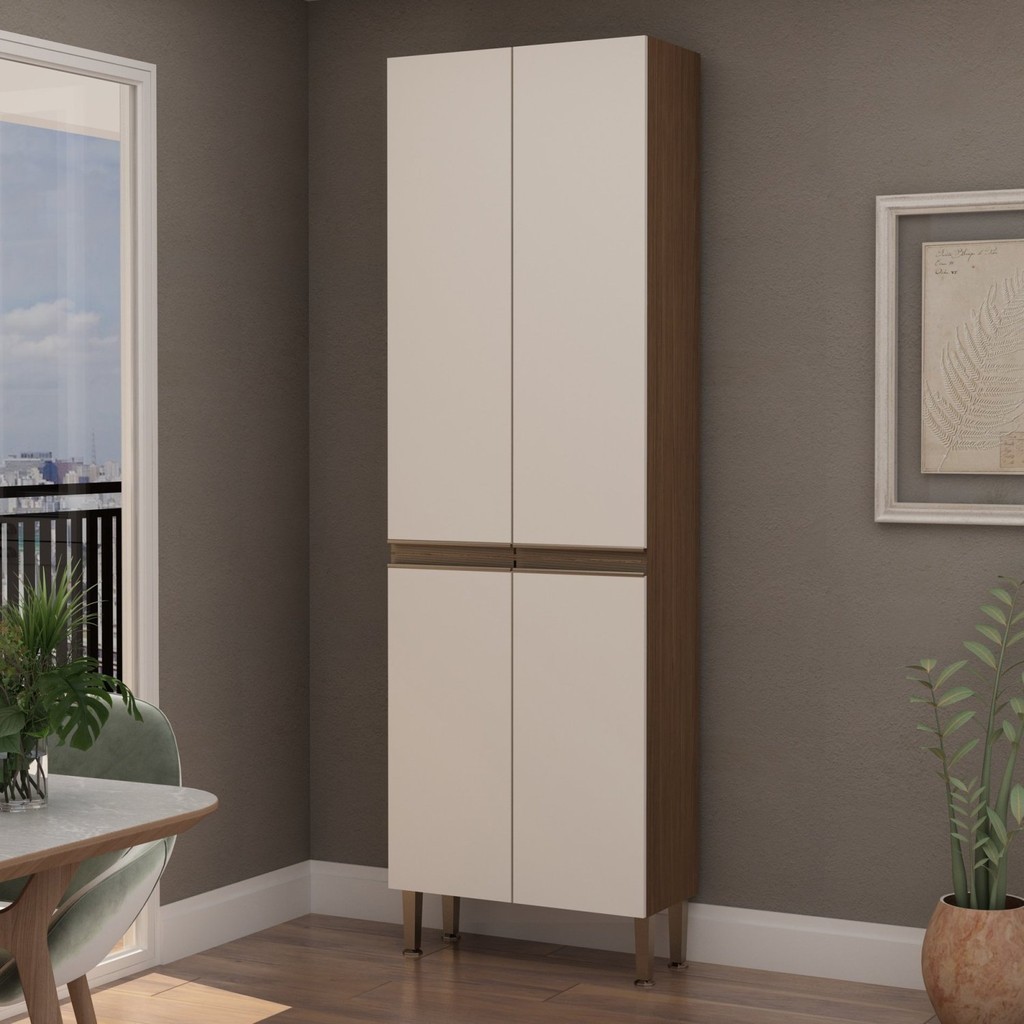 Paneleiro de Cozinha com 4 Portas  Ébano/Off White - Home & Living