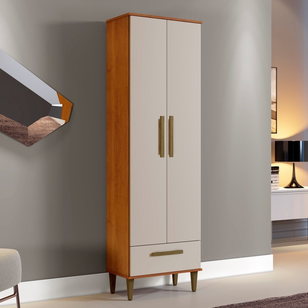 Armário Multiuso 2 Portas 1 Gavetas Natal Nature/Off White - Home & Living