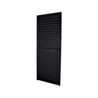 Porta Veneziana 210x70x3,7cm Abertura Esquerda CRV Esquadrias Preto em Oferta na Shopee