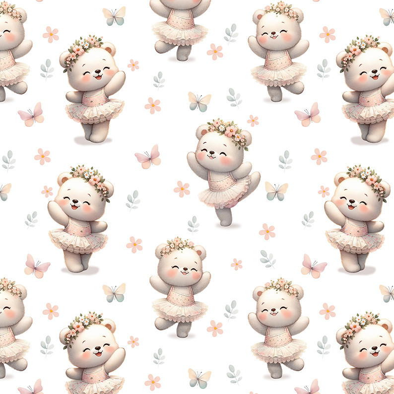 Flanela Estampado Digital Ursinha Bailarina 50cm X 78cm em Oferta na Shopee