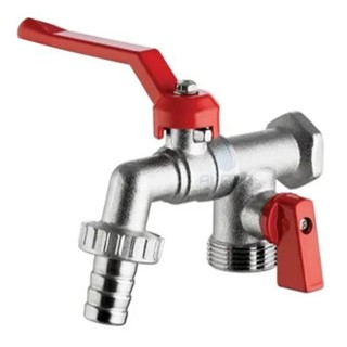 Torneira Esfera Tanque Máquina 2 Saídas Bico 1/2X3/4 Parede Tanque Maquina  rj em Oferta na Shopee